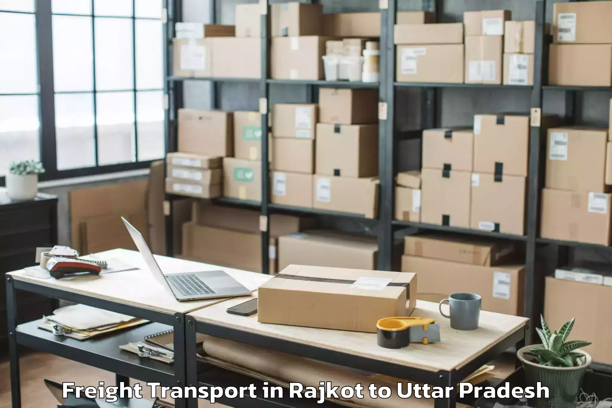 Trusted Rajkot to Abhilashi University Noida Freight Transport